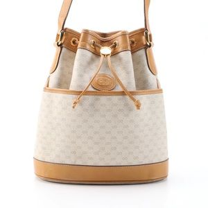Gucci Micro GG Tan Leather Bucket Bag c. 1980-90s